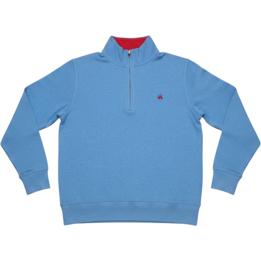 Brooks Brothers mens Ribbed French Terry Half-zip Pullover Sweater Large Blue